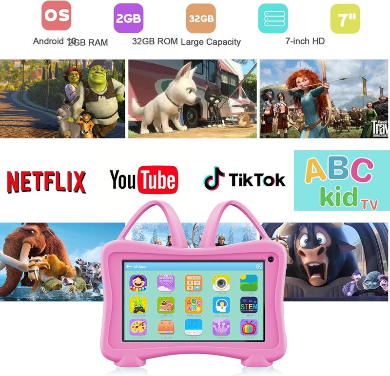Trayoo Kids Tablet 7 Toddlers Learning Tablet with WiFi, YouTube, Dual Camera, Touch Screen, Parental Control, Child Tablets for Boys Girls - Image 3
